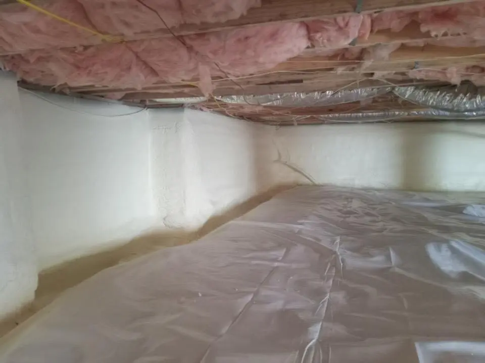 Crawl space encapsulation with closed-cell spray foam for Roof Waterproofing in Evans